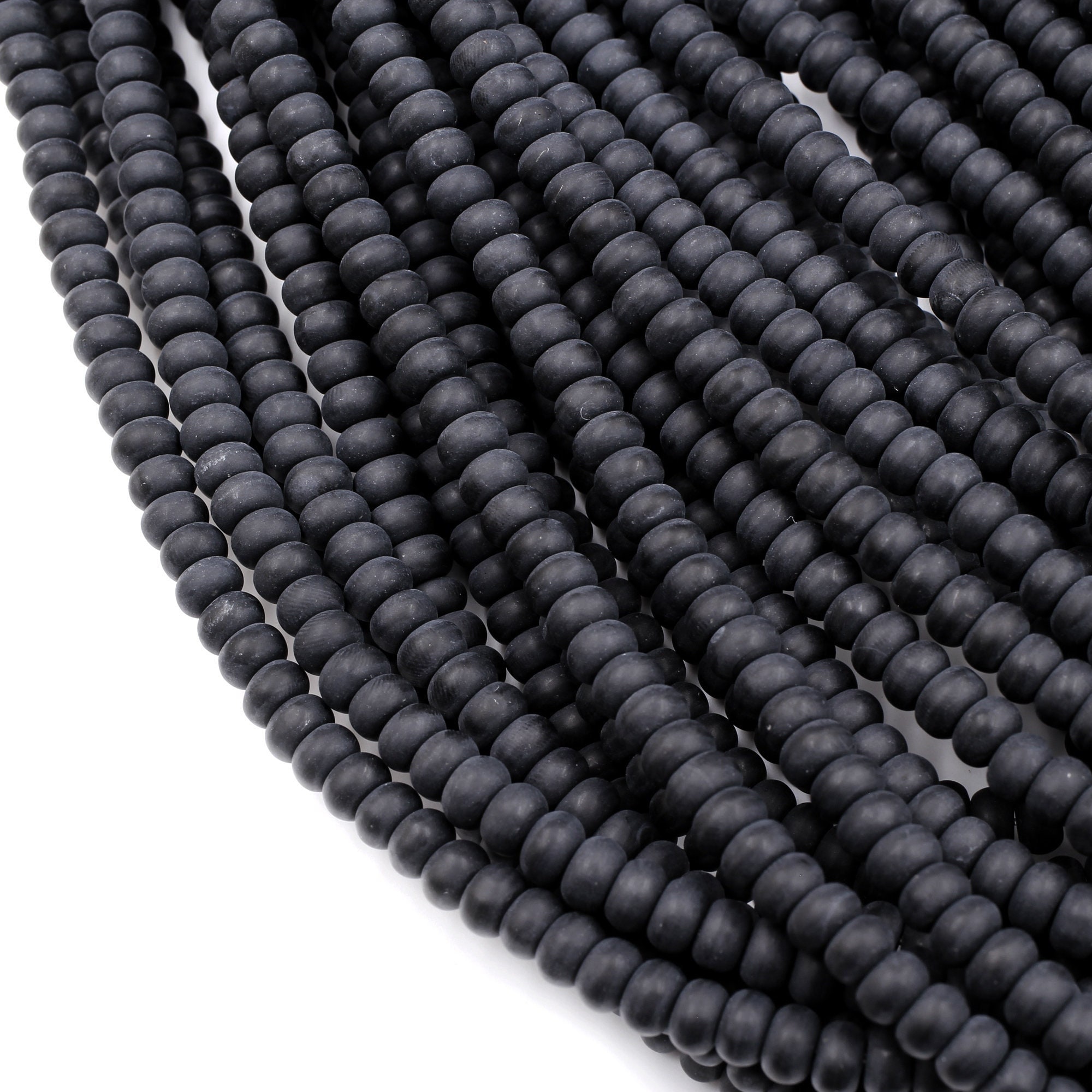 Matte Natural Onyx Rondelle 4mm 6mm 8mm Beads Quality Natural Black Gemstones 15.5" Strand Matte Natural Onyx Rondelle 4mm 6mm 8mm Beads Quality Natural Black Gemstones 15.5" Strand