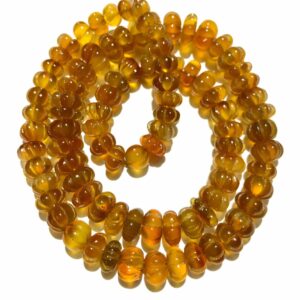 Natural Brownish~yellow Onyx Carved Rondelle Beads 8-12mm Yellow Onyx Carved Melon Beads Onyx Pumpkin Shape Beads 22” Yellow Onyx Gems Beads