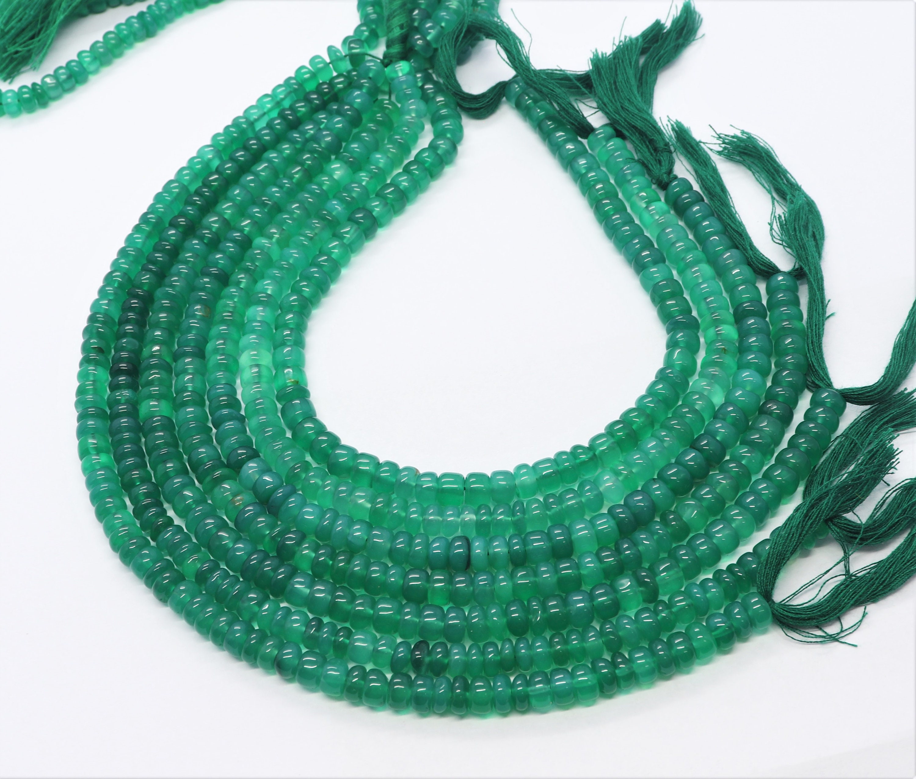 Natural Green Onyx Rondelle Shape Beads, 6-6.5 Mm Green Onyx Plain Beads, 10 Inch Smooth Green Onyx Gemstone Rondelle Wholesale Beads Natural Green Onyx Rondelle Shape Beads, 6-6.5 Mm Green Onyx Plain Beads, 10 Inch Smooth Green Onyx Gemstone Rondelle Wholesale Beads