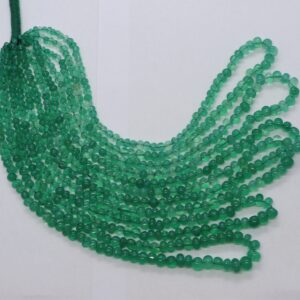 Natural Green Onyx Uneven Rondelle Shape Beads, 3.5-5.5mm Green Onyx Plain Beads, 16 Inch Smooth Green Onyx Gemstone Rondelle Wholesale Bead