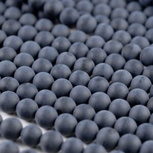10mm Frosted Matte Noir Black Onyx Gemstone Black Round Loose Beads 15.5 Inch Full Strand (90182748-115)