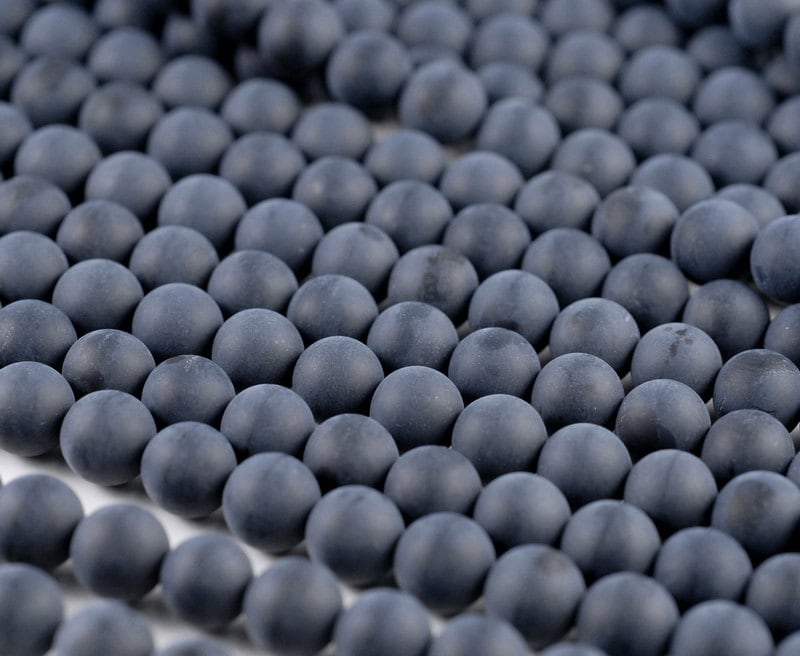 10mm Frosted Matte Noir Black Onyx Gemstone Black Round Loose Beads 15.5 Inch Full Strand (90182748-115)