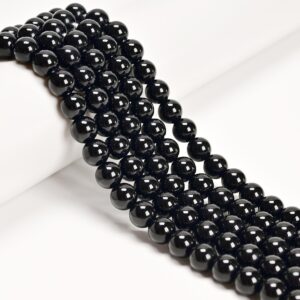 2.0mm Hole Black Onyx Smooth Round Beads 6mm 8mm 10mm 12mm 15.5" Strand