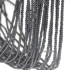 2mm Noir Black Onyx Gemstone Round 2mm Loose Beads 16 inch Full Strand LOT 1,2,6,12 and 50  (90113611-107 - 2mm C)