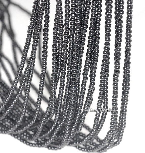 2mm Noir Black Onyx Gemstone Round 2mm Loose Beads 16 Inch Full Strand Lot 1,2,6,12 And 50  (90113611-107 - 2mm C)