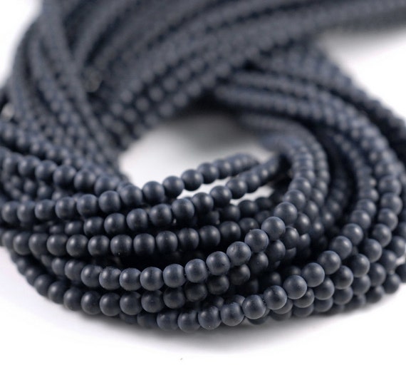 3mm Frosted Matte Noir Black Onyx Gemstone Black Round Loose Beads 15.5 Inch Full Strand Lot 1,2,6,12 And 50 (90182754-115)