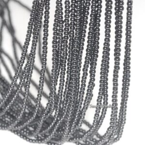 3MM Noir Black Onyx Gemstone Grade A Round 3MM Loose Beads 16 inch Full Strand LOT 1,2,6,12 and 50 (90113608-107 - 3mm D)