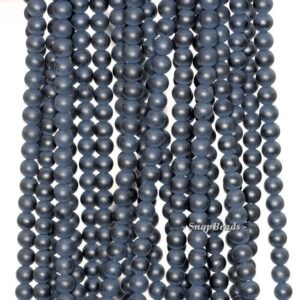 4mm Frost Matte Black Onyx Gemstone Black Frosted Round Loose Beads 15.5 Inch Full Strand (90145530-246)
