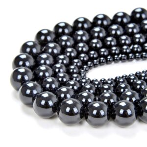 8mm Noir Black Onyx Gemstone Grade Aaa Black Round Loose Beads 7.5 Inch Half Strand (90181783-247)