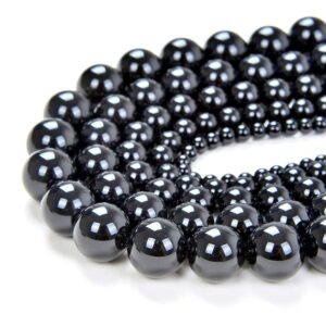 8mm Noir Black Onyx Gemstone Grade AAA Black Round Loose Beads 15.5 inch Full Strand LOT 1,2,6,12 and 50 (90114585-247)
