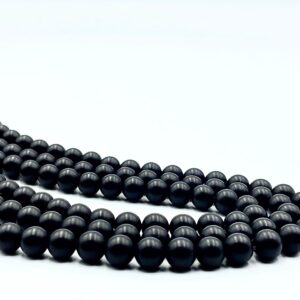 Aaa Black Onyx Oiled Matte Round Beads, 3mm / 4mm / 5mm / 6mm / 8mm / 10mm / 12mm Full Strand 15.5 Inches, Hole Size 0.8mm, Natural Gemstone Beads