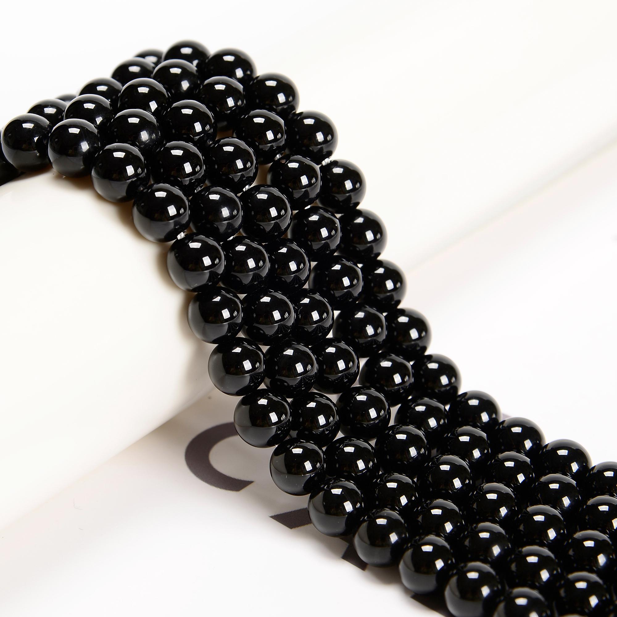 Black Onyx Smooth Round Beads 4mm 6mm 8mm 10mm 12mm 14-20mm 15.5" Strand Black Onyx Smooth Round Beads 4mm 6mm 8mm 10mm 12mm 14-20mm 15.5" Strand