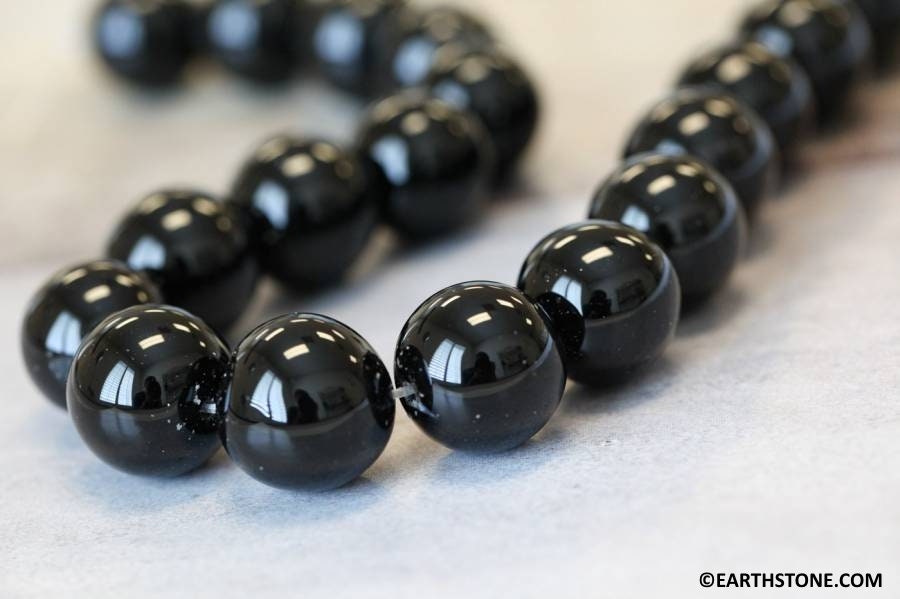Black Onyx 18mm Round Beads 15.5" Strand