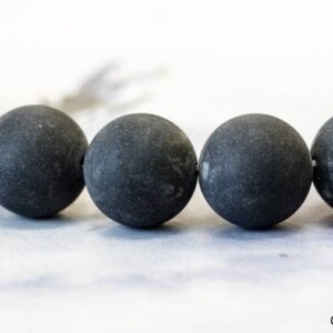 L/ Black Onyx 18mm/ 16mm Round Beads 15.5" Strand Matte Finished Dyed Gemstone For Jewelry Making