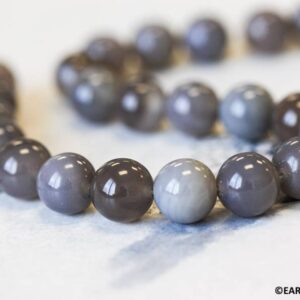 L / Gray Onyx 16mm / 18mm Round 15.5" Strand Natural Gemstone Onyx Beads For Jewelry Making