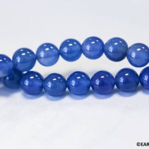 M/ Blue Onyx 8mm/ 10mm Round Beads 16" Strand Dyed Blue Onyx Gemstone Beads For Jewelry Making