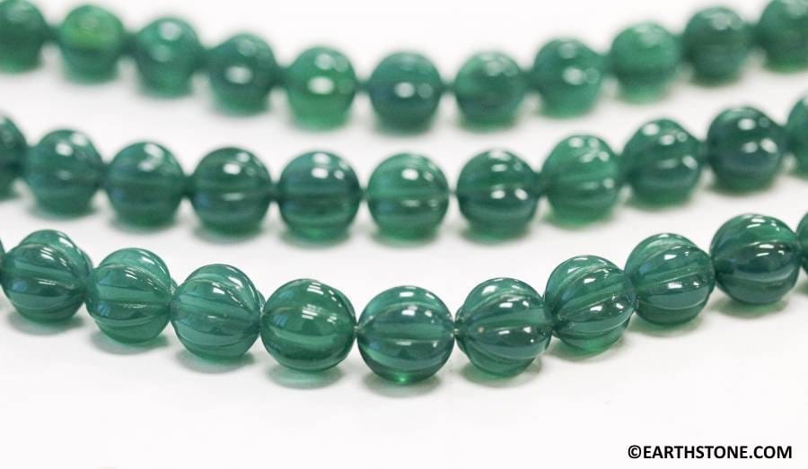 Green Onyx 10mm Corrugated Round Beads 15.5" Strand Dyed Gemstone For Jewelry Making Green Onyx 10mm Corrugated Round Beads 15.5" Strand Dyed Gemstone For Jewelry Making