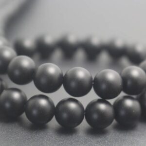 Natural Matte Black Onyx Beads,4mm/6mm/8mm/10mm/12mm Natural Smooth And Round Beads,15 Inches One Starand