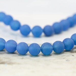 S-m/ Matte Blue Onyx 4mm/ 6mm/ 8mm Round Beads 15.5" Strand Dyed Gemstone For Jewelry Making