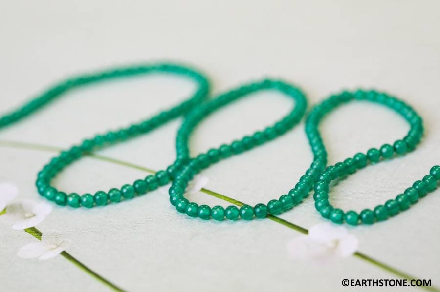 Xs/ Green Onyx 2mm Round Beads 15.5" Strand Dyed Onyx Gemstone Beads For Jewelry Making