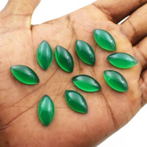 AAA+ Quality Green Onyx Smooth Marquise Calibrated Flat Back Polished Cabochon  Wholesale Gemstone For Jewelry Making All Sizes Available