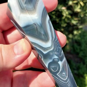 Amazing Black Onyx Wand with Stand. Onyx Freeform. Banded Onyx Freeform. Sardonyx Wand. Crystal Freeform. Crystal Wand. Onyx Quartz Wand.