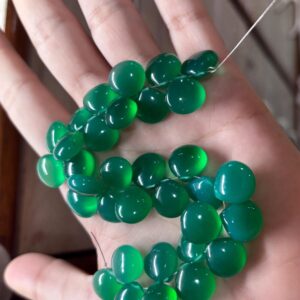 Beautiful Natural Green Onyx Smooth Heart Best For jewelry Making. Size 14mm
