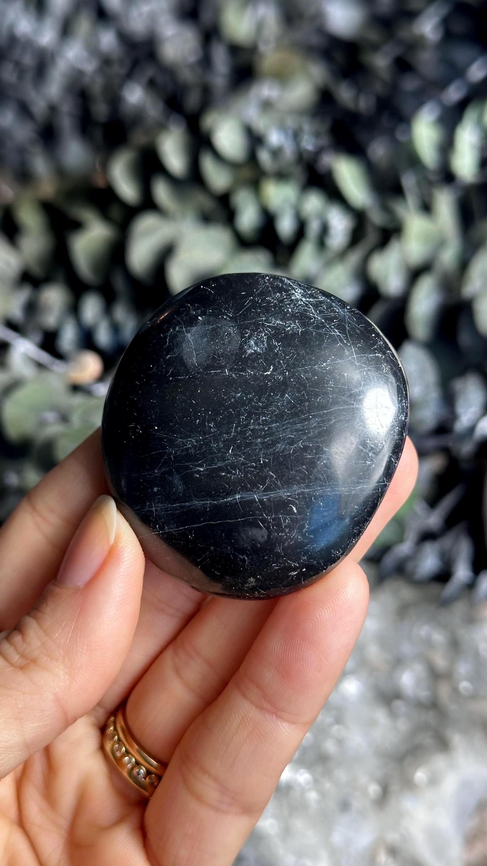 Black Onyx Palm Stone