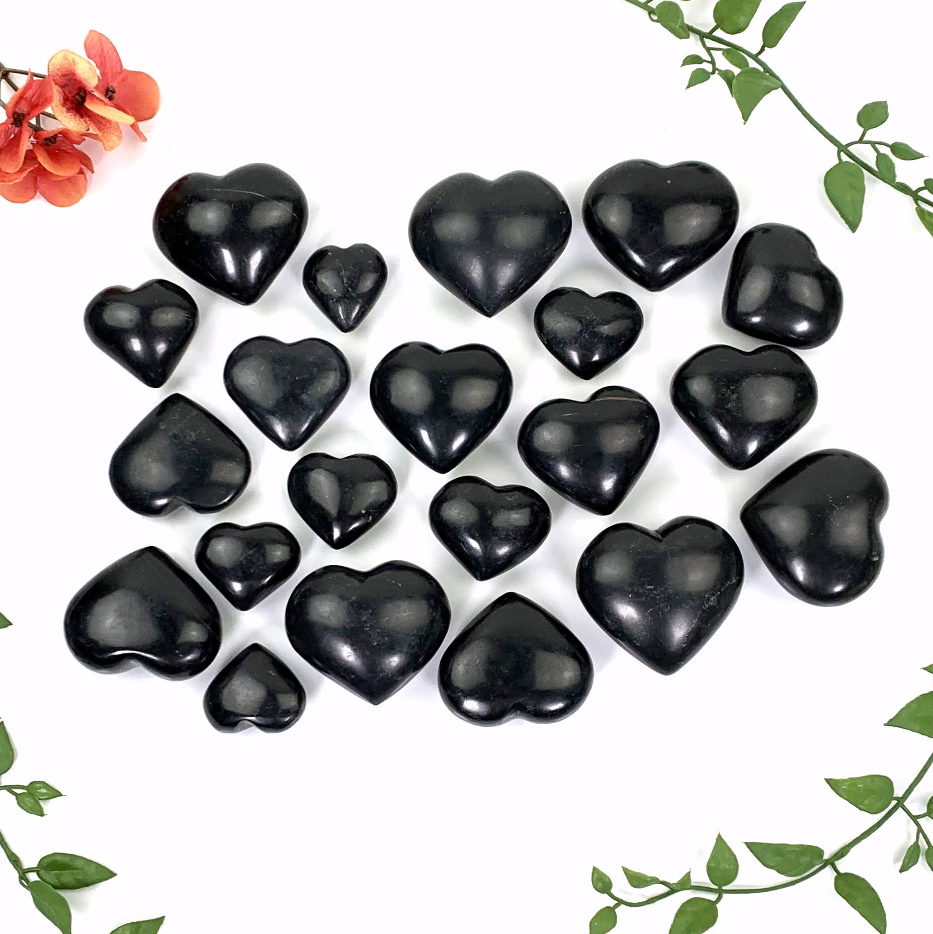 Black Onyx Polished Hearts