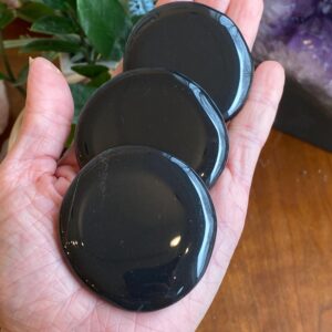 Black Onyx Worry Stone, Onyx Worry Stone, Onyx Palm Stone, Black Onyx