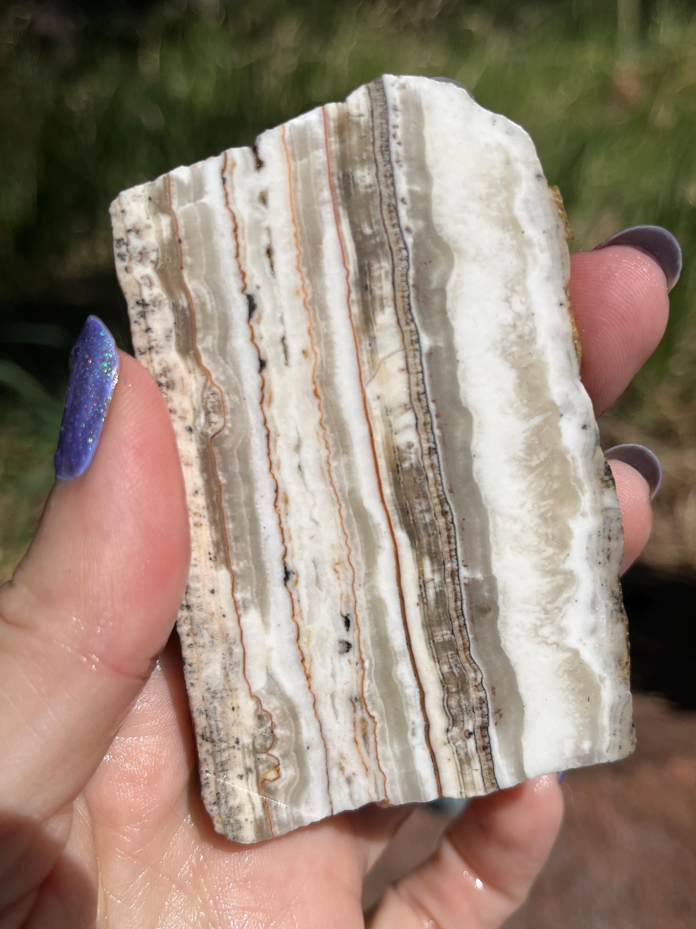 Brecciated Dendritic Onyx Lapidary Slab Natural Stone Not Polished For Cabbing
