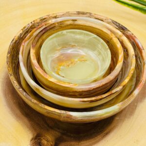 Green Onyx Bowl, Decorative & Serving Bowl, Detergent Safe and Easy to Clean