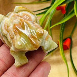 Green Onyx Frog Figurine, Onyx Crystal Carving, 1.5 and 2 inches