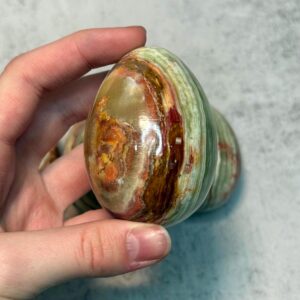 Green Onyx Gemstone Egg // About 2.75" Tall