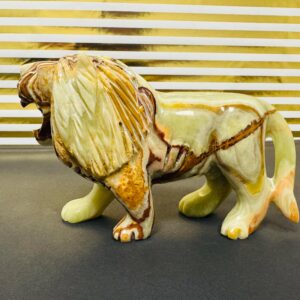 Green Onyx Lion Figurine, Crystal Carving Animal, Standing Statue, 6 and 8 inches