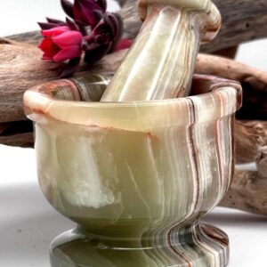 Hand Carved Small Onyx Mortar And Pestle From Pakistan