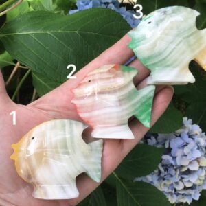 MEXICAN RAINBOW ONYX Carved Fish - Fish Tank Aquarium Sea Life Totem Spirit Animal Decor