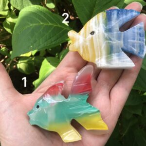 MEXICAN RAINBOW ONYX Carved Fish - Fish Tank Aquarium Sea Life Totem Spirit Animal Decor