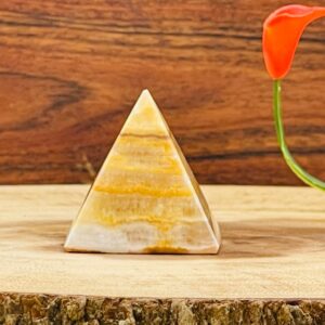 Yellow Onyx Pyramid, Healing Crystal, 1.5 Inch Crystal Pyramid