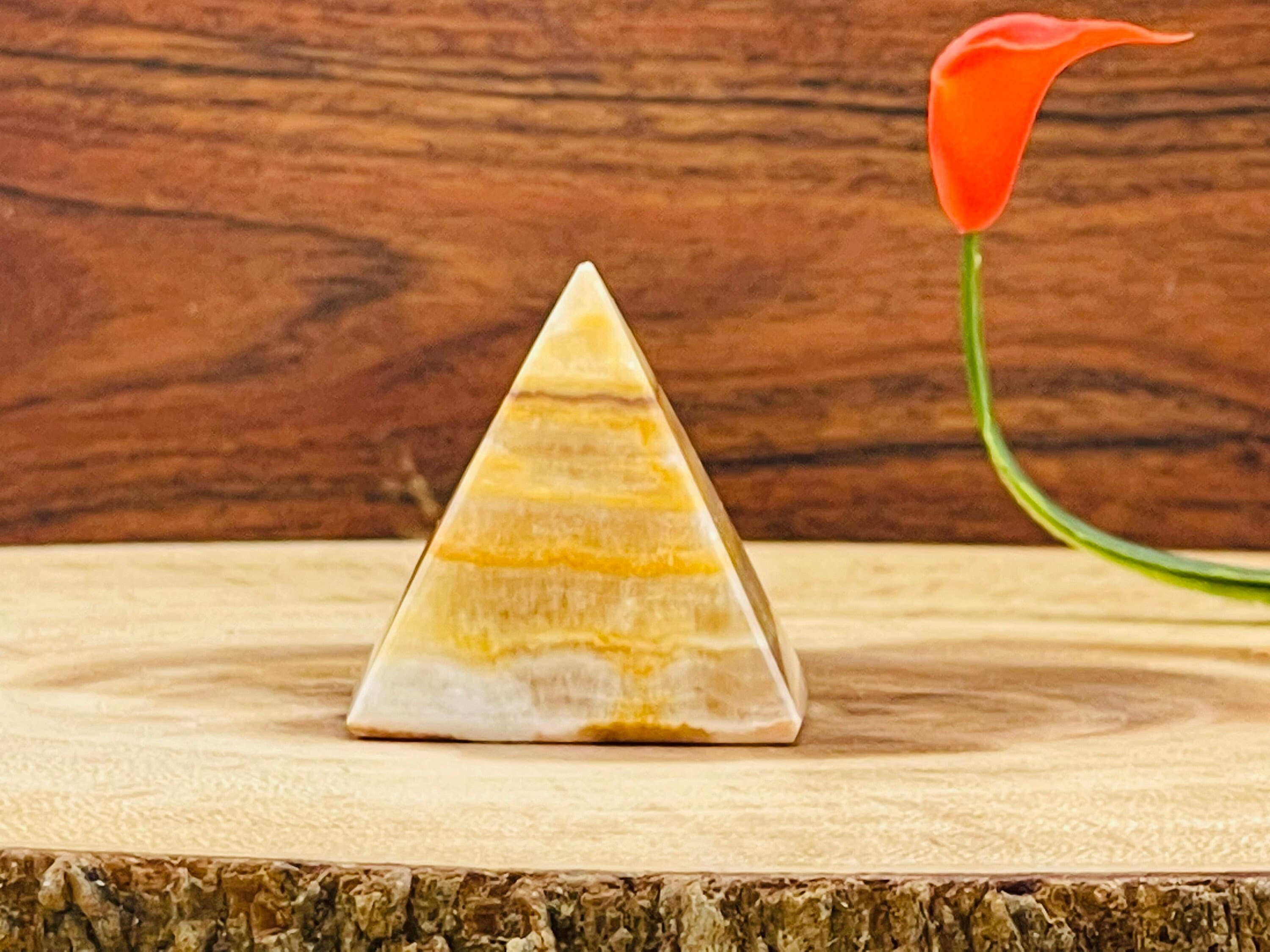 Yellow Onyx Pyramid, Healing Crystal, 1.5 Inch Crystal Pyramid
