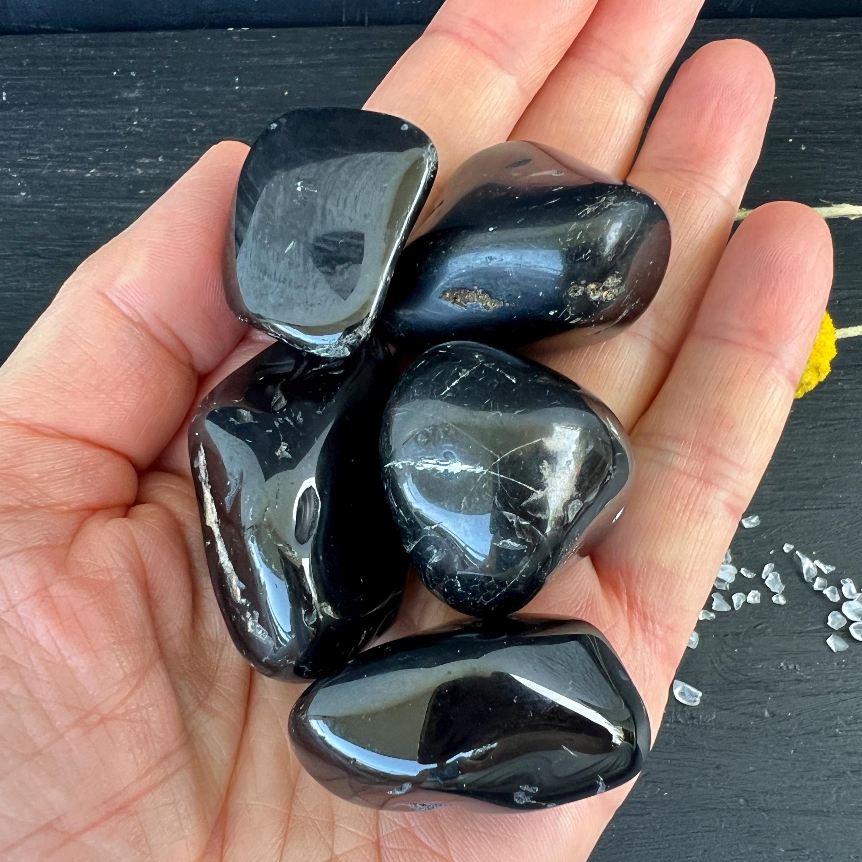 Black Sardonyx Onyx Tumbled Palm Stones For Protection And Self-confidence Black Sardonyx Onyx Tumbled Palm Stones For Protection And Self-confidence