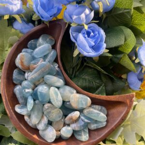 Blue Onyx, Blue Onyx Tumble, Blue Lemurian Aquatine, Qty. 2