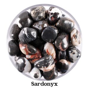 Sardonyx Tumbled Stone, Polished Banded Onyx, Protection And Confidence Gemstone