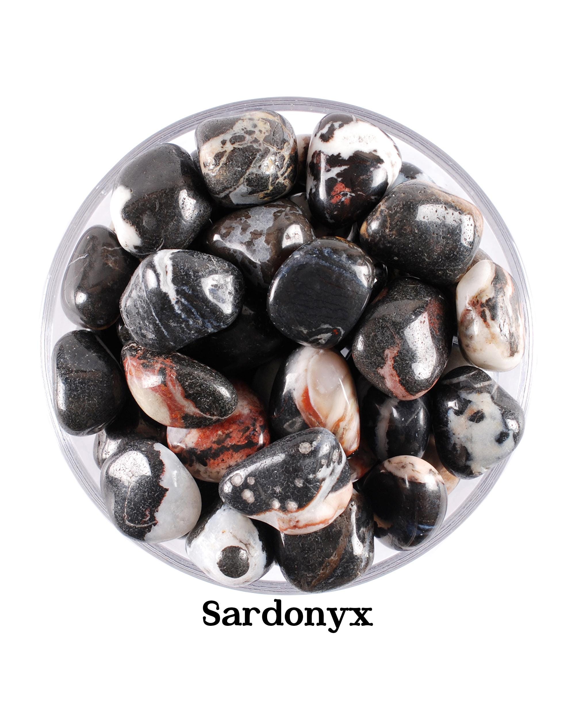 Sardonyx Tumbled Stone, Polished Banded Onyx, Protection And Confidence Gemstone