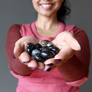 Onyx Tumbled Stones A Good Fight Black White Protection Gem