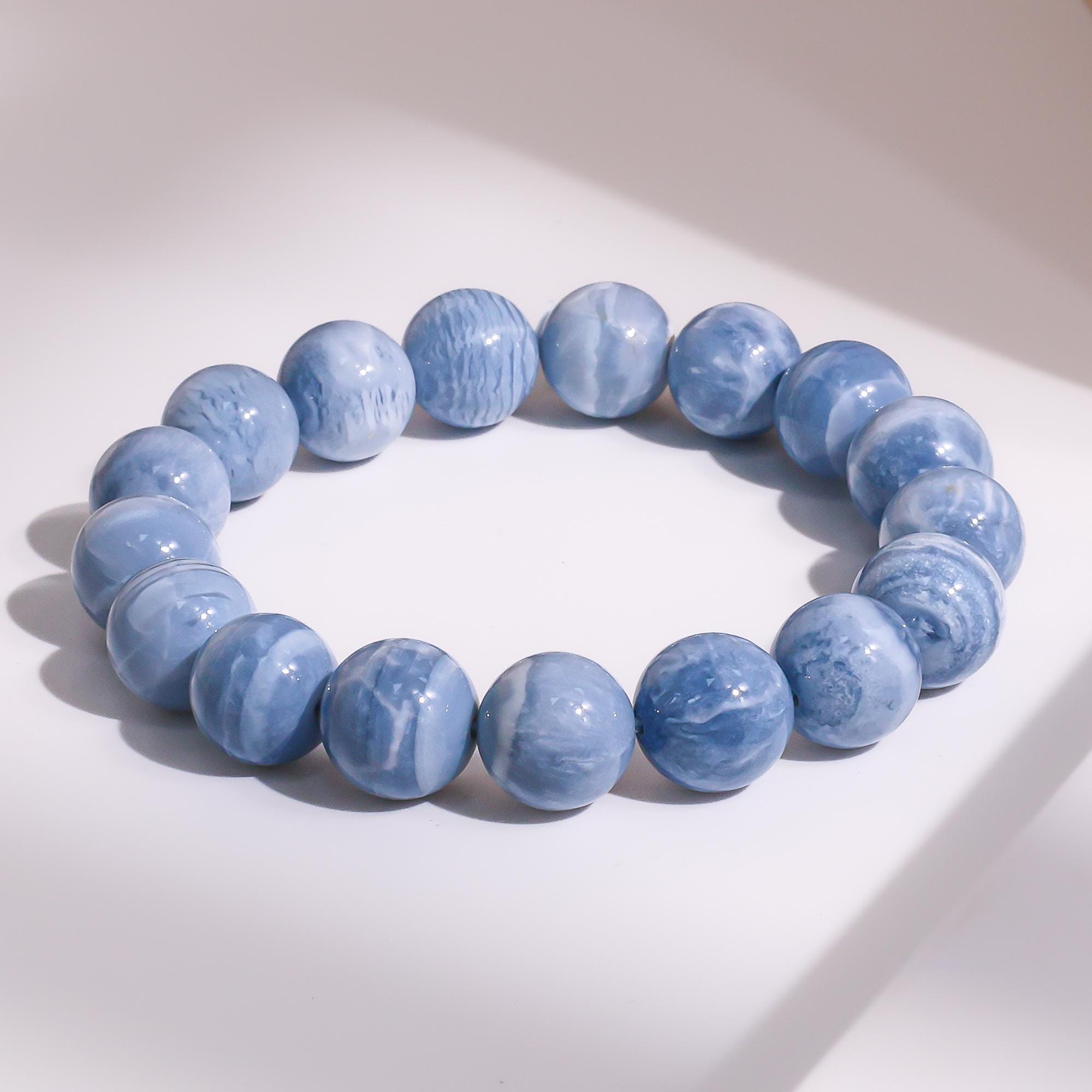12mm Genuine Natural Blue Opal Blue Round Big Size Beads Gemstone Bracelet For Man And Woman 12mm Genuine Natural Blue Opal Blue Round Big Size Beads Gemstone Bracelet For Man And Woman