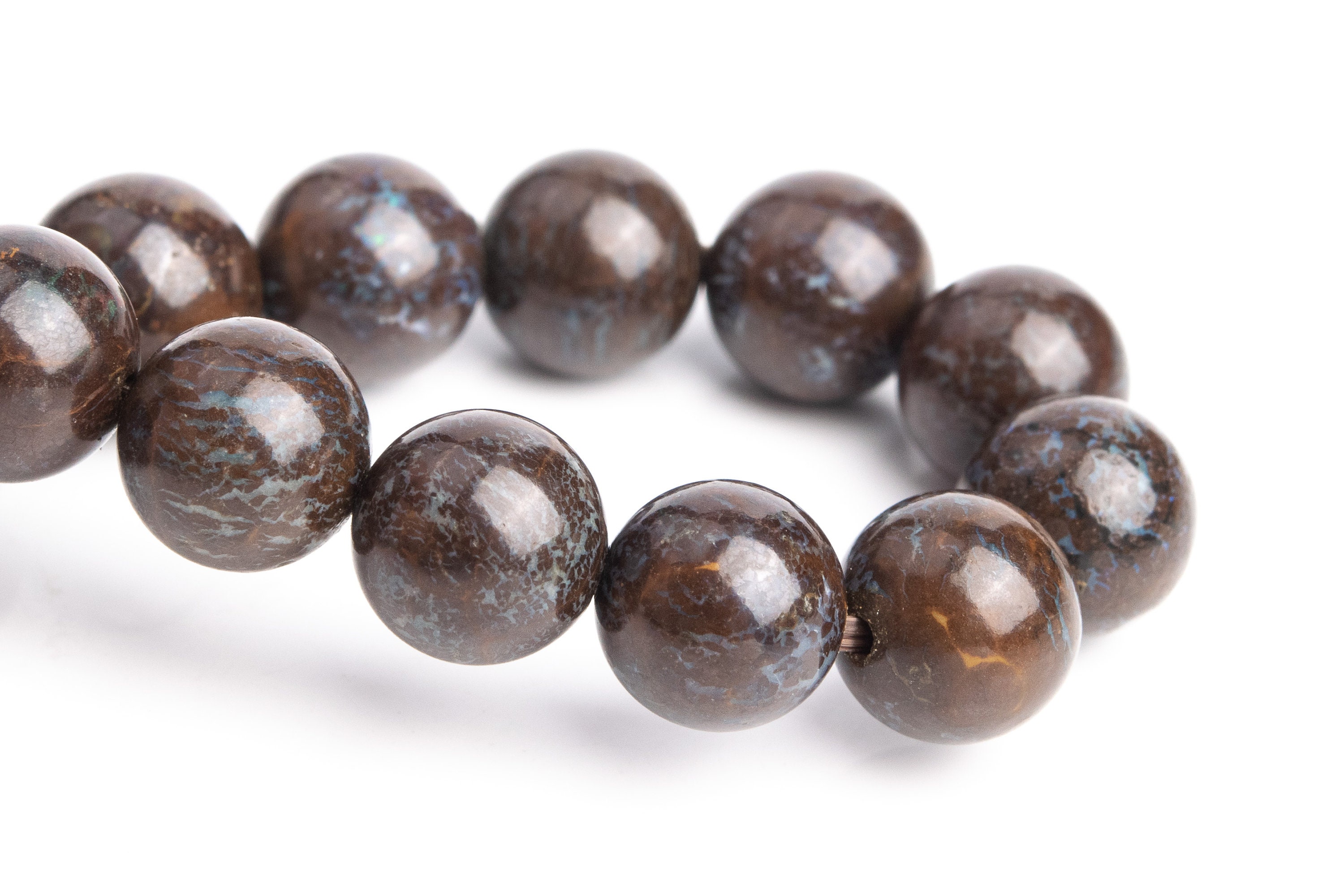8-9mm Boulder Opal Beads Rainbow Veins Deep Brown Bracelet Grade Aa Genuine Natural Round Gemstone 7" (120607h-57) 8-9mm Boulder Opal Beads Rainbow Veins Deep Brown Bracelet Grade Aa Genuine Natural Round Gemstone 7" (120607h-57)