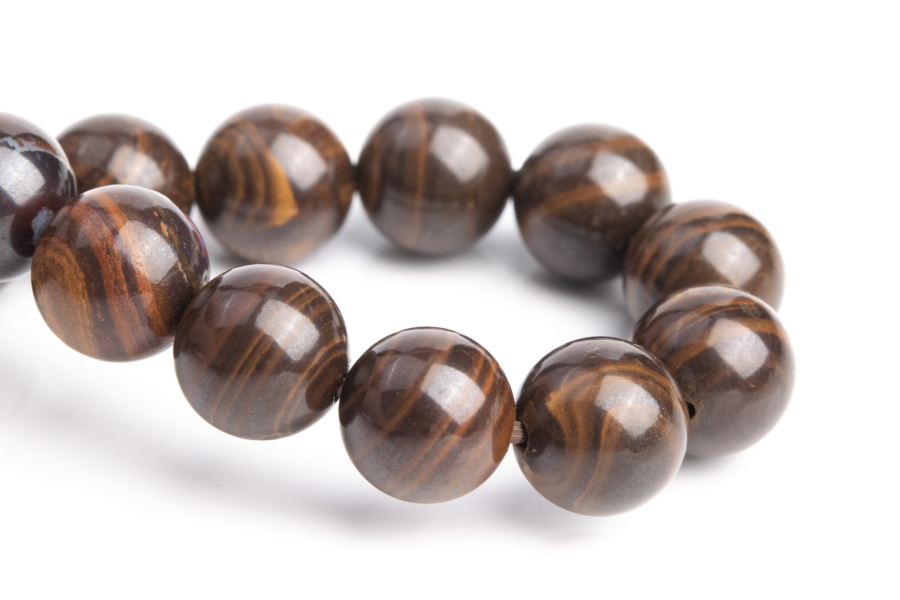 8-9mm Boulder Opal Beads Brown Striped Pattern Bracelet Grade Aa Genuine Natural Round Gemstone 7" (120594h-57) 8-9mm Boulder Opal Beads Brown Striped Pattern Bracelet Grade Aa Genuine Natural Round Gemstone 7" (120594h-57)