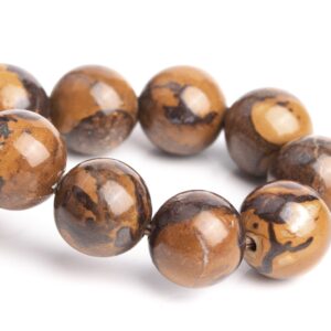 8-9mm Boulder Opal Beads Brown Bracelet Grade Aa Genuine Natural Round Gemstone 7" (120589h-57)