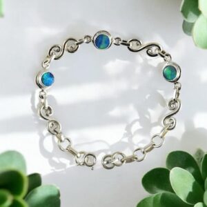 Australian Opal Bracelet, 925 Sterling Silver Jewelry Bracelet Adjustable Bracelet Gemstone Bracelet Handmade Jewelry Engagement Gifts